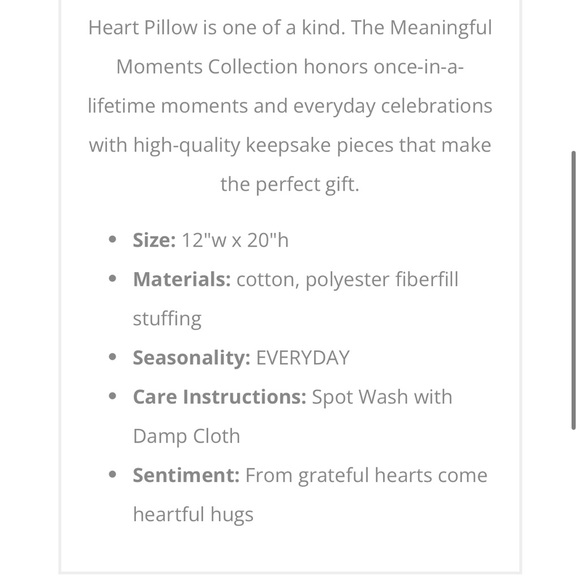 🌸Demdaco Pillow 20” Grateful Hearts - Picture 5 of 11